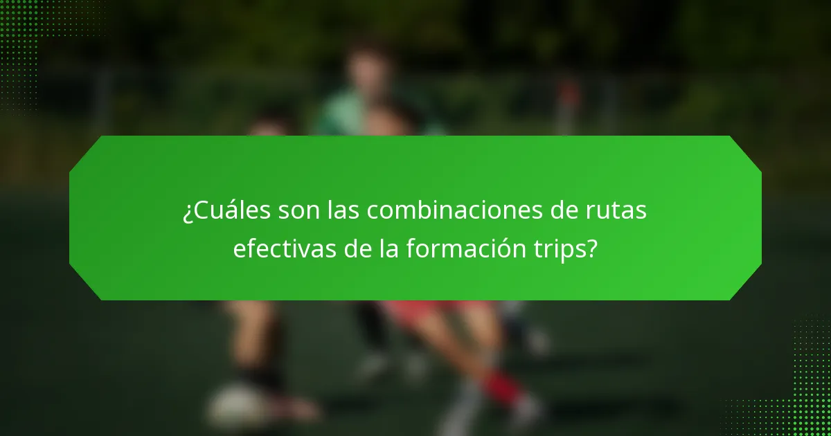 ¿Cuáles son las combinaciones de rutas efectivas de la formación trips?