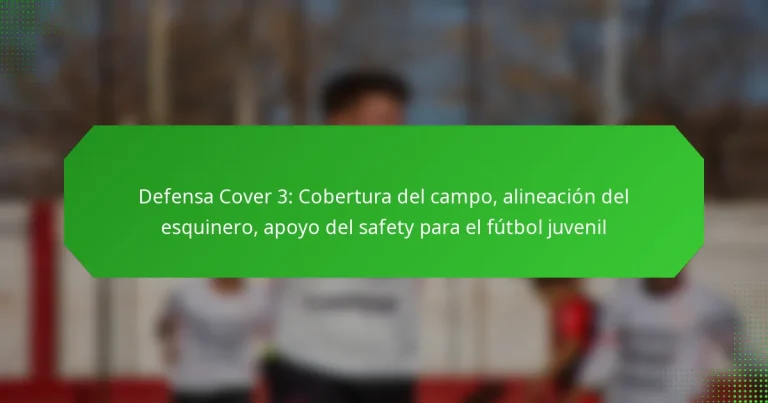 Defensa Cover 3: Cobertura del campo, alineación del esquinero, apoyo del safety para el fútbol juvenil