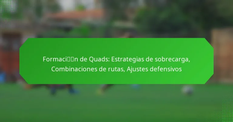 Formación de Quads: Estrategias de sobrecarga, Combinaciones de rutas, Ajustes defensivos