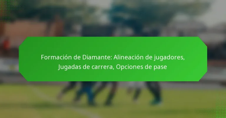 Formación de Diamante: Alineación de jugadores, Jugadas de carrera, Opciones de pase