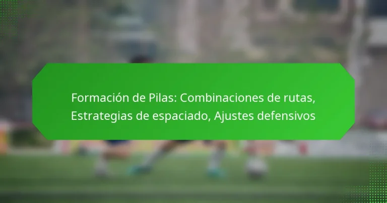Formación de Pilas: Combinaciones de rutas, Estrategias de espaciado, Ajustes defensivos