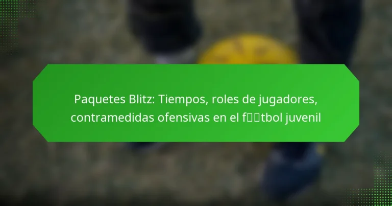 Paquetes Blitz: Tiempos, roles de jugadores, contramedidas ofensivas en el fútbol juvenil